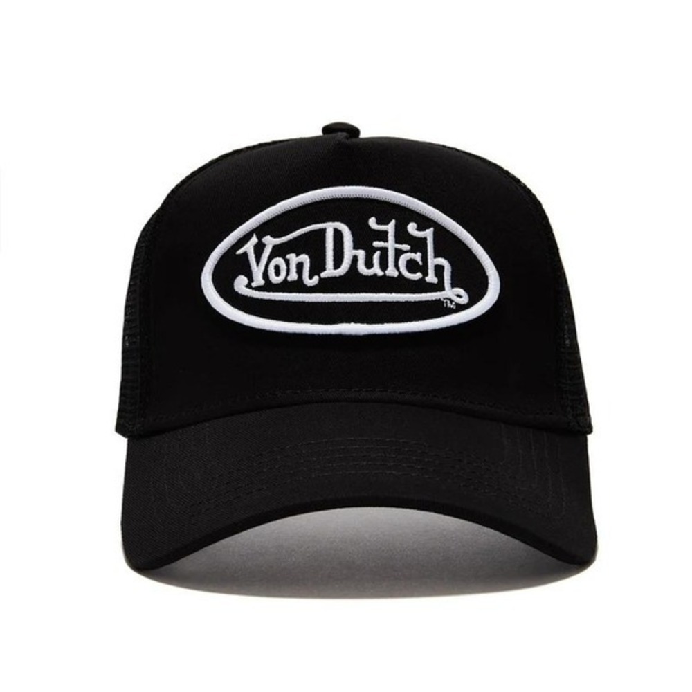 Von Dutch Black & White Classic Trucker Hat 51 Black One Size New With Tags
